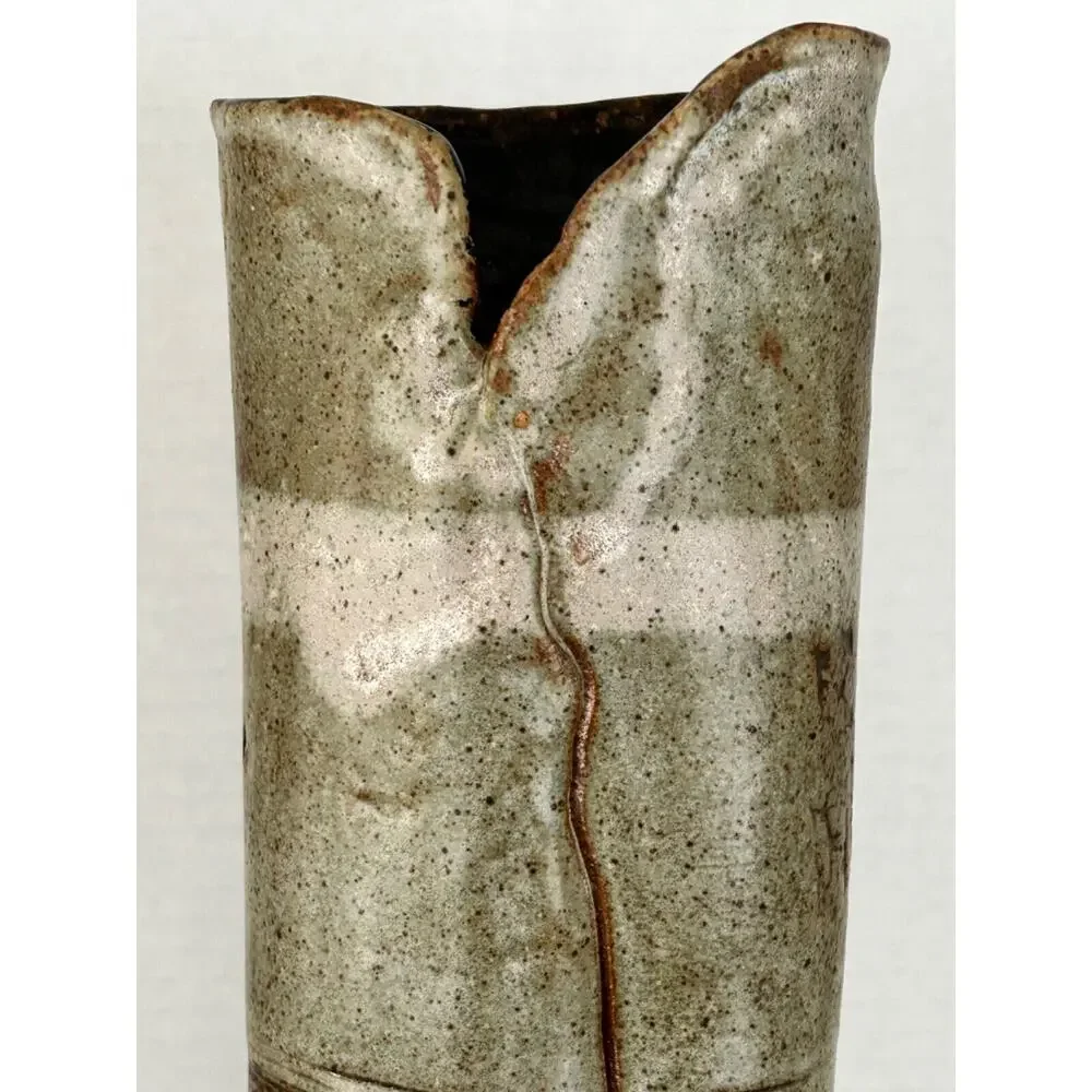 Thomas Reece Signed Art Pottery Stoneware Vase 12 1/2